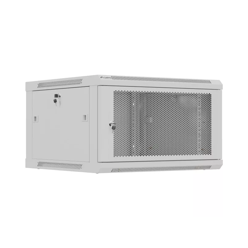 Rack spinta 19 inch 6U 600x600 pilka perforuota