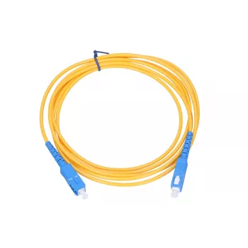 Patchcord Extralink SC/UPC - SC/UPC, Singlemode G.657.A1, FTTH PVC 3mm, Simplex, 1 m, geltonas