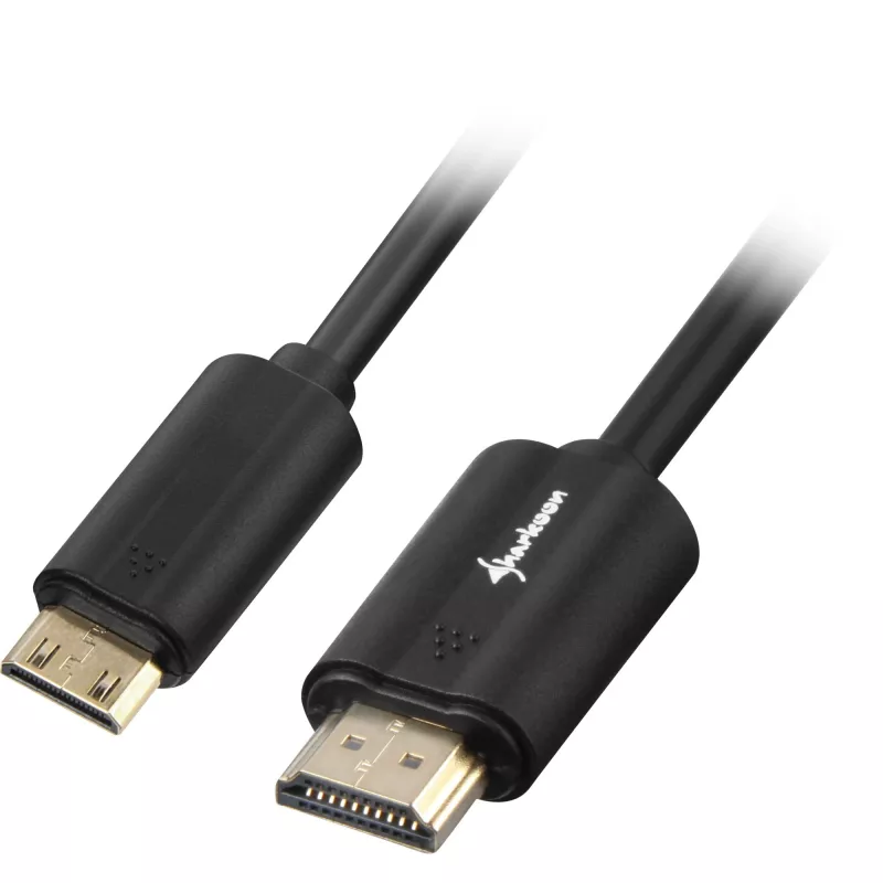 Adapter Cable HDMI Plug > mini HDMI Plug (juoda, 1 metras, HDMI 4K)