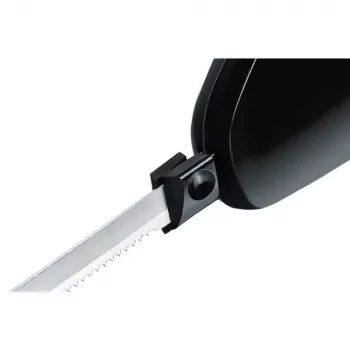 Elektrinis peilis Rommelsbacher EM 150 120 W — nerūdijančio plieno peiliai, naudojamas peilio ilgis 15 cm, juodas
