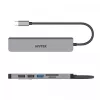 USB-C šakotuvas Unitek 7in1 aliuminis PD 100W 5 Gbps — daugiafunkcis adapteris su Power Delivery