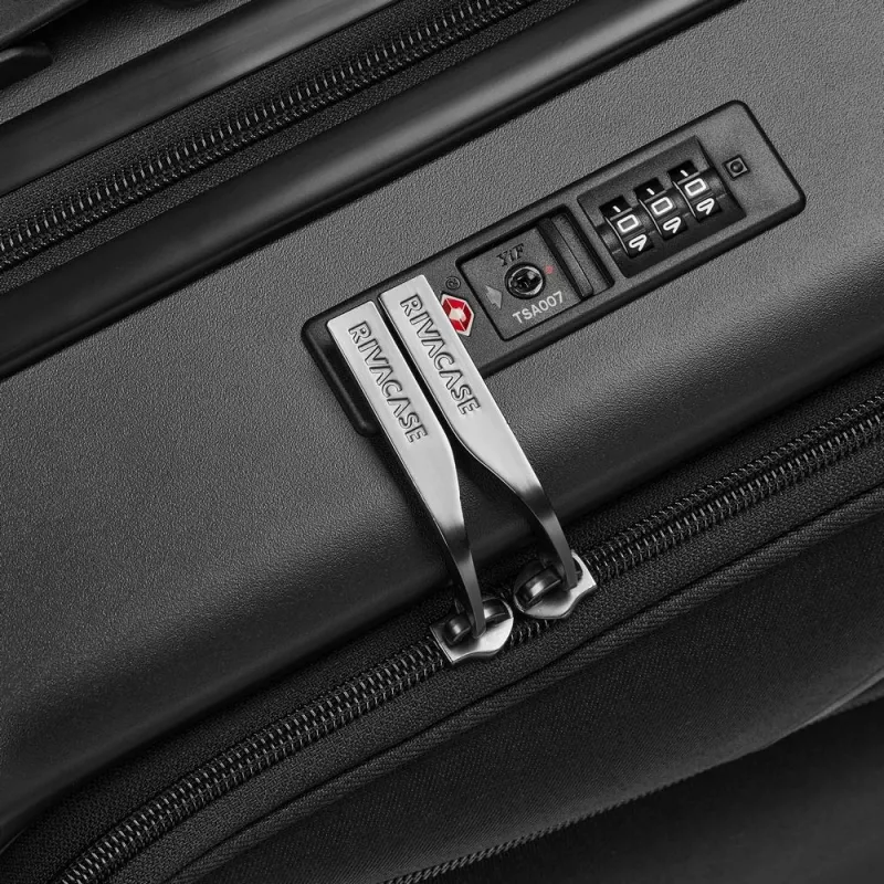 Kieto korpuso lagaminas Rivacase 20 colių modelis 8180, apsauginis lagaminas nešiojamajam kompiuteriui su ratukais