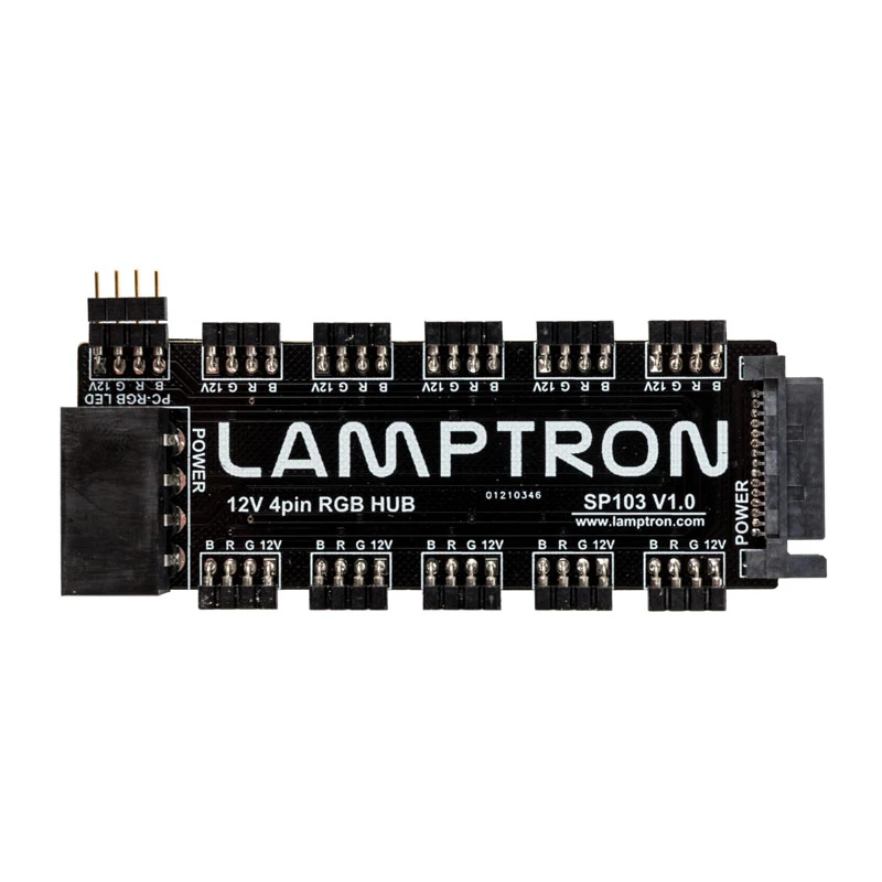RGB šakotuvas Lamptron SP103 10x, skirtas Aura Sync, Fusion, Mystic — 10 kanalų RGB valdiklis