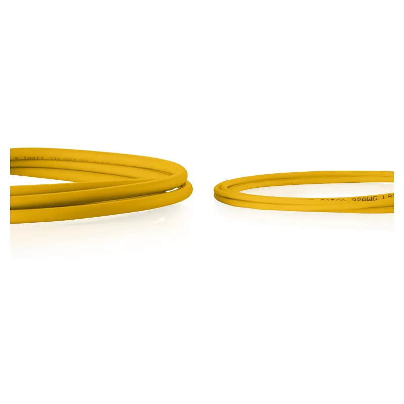 komutacinis kabelis CAT6 U-UTP plonas, DIGITUS DK-1618-005S-Y-10, 0,5 m, geltonas, pakuotėje 10 vnt.
