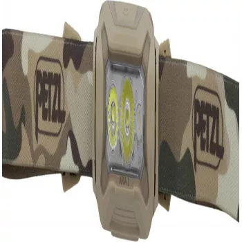 Priekinis žibintas Petzl ARIA 2 RGB camo — įkraunamas priekinis žibintas, reguliuojamas spindulys, RGB režimai (E070BB01)