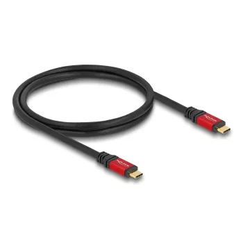 DeLOCK USB laidas USB Type-C, vyriškas į vyrišką, 10 Gbps, PD 3.0 100 W, 1 m, raudonas metalas
