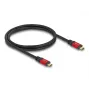 DeLOCK USB laidas USB Type-C, vyriškas į vyrišką, 10 Gbps, PD 3.0 100 W, 1 m, raudonas metalas
