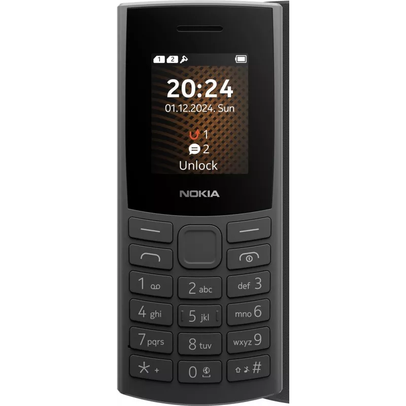 Nokia 105 4G 2024 Juoda, Dual SIM, Feature Phone