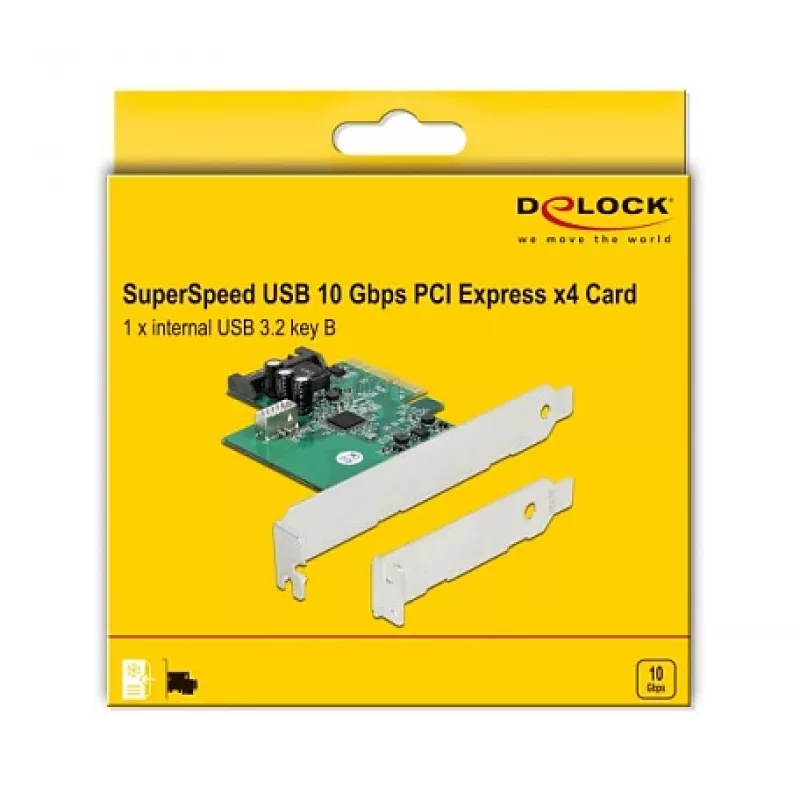 DeLOCK PCI Express x4 kortelė su 1 x vidiniu USB 3.2 Gen 2 key B 20 kontaktų lizdu