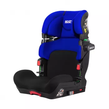Vaikiška automobilinė kėdutė Sparco SK800 mėlyna ISOFIX 9–36 kg, keičiama paaukštinimo kėdutė su reguliuojama galvos atrama