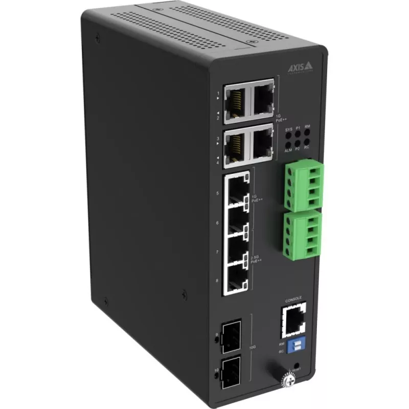 Valdomas komutatorius Axis 02621-001 10G Ethernet 8 prievadų PoE