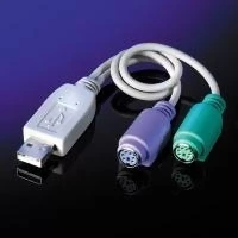 VALUE klaviatūros / pelės adapteris — USB Type A, 4 kontaktų (kištukas) — PS/2, 6 kontaktų (lizdas)