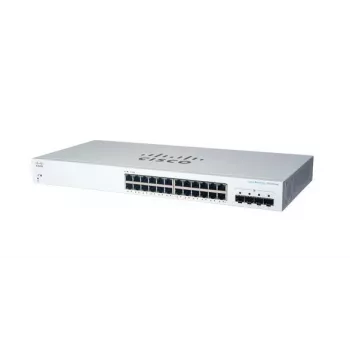 Valdomas L2 Gigabit Ethernet jungiklis Cisco CBS220-24T-4G — 24x 10/100/1000 RJ-45, 4x SFP, 1U, 56 Gbit/s
