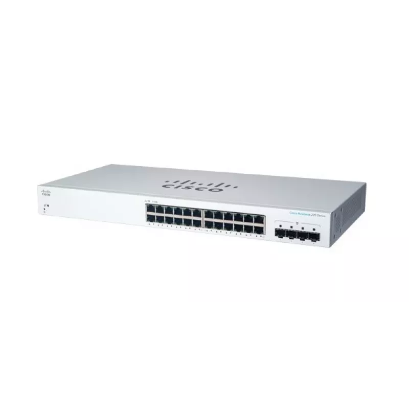 Valdomas L2 Gigabit Ethernet jungiklis Cisco CBS220-24T-4G — 24x 10/100/1000 RJ-45, 4x SFP, 1U, 56 Gbit/s
