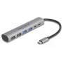 DeLOCK 64232 Nešiojamojo kompiuterio dokas Laidinis USB 3.2 Gen 1 Type-A Type-C Pilka