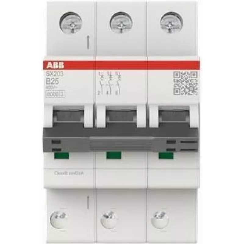 ABB grandinės pertraukiklis SX203-B25 Flexline B-charakteristika 6kA 25A 3P (2CDS253003R0255)