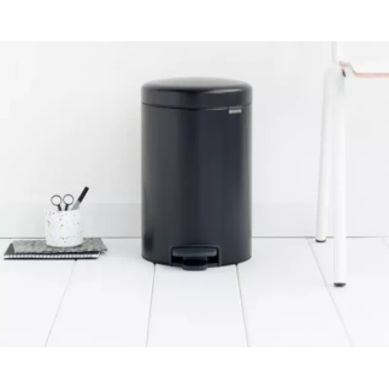 Brabantia 113741 Šiukšlių dėžė 12 l apvali juoda (11 37 41)