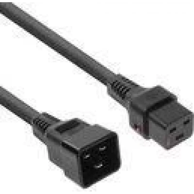ACT Powercord C19 IEC Lock - C20 juodas 3 m, PC1286, 3 m, C19 lizdas, C20 lizdas, 230 V, 16 A