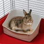 Atviras kampinis tualetas FERPLAST Rabbit triušiams plastikinis pilkas 370×270×185 mm