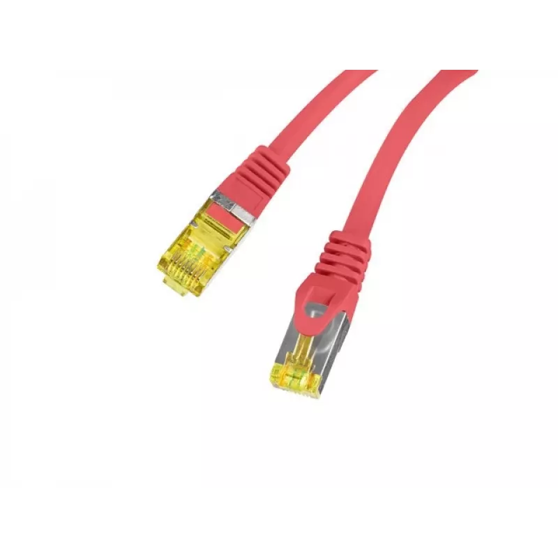 Tinklo kabelis Lanberg PATCHCORD KAT.6A S/FTP LSZH CU 0.5M raudonas