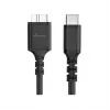 USB laidas MediaRange MRCS257 0,5 m — Micro-USB B į USB-C, USB 3.2 Gen 1 (5 Gbit/s), juodas