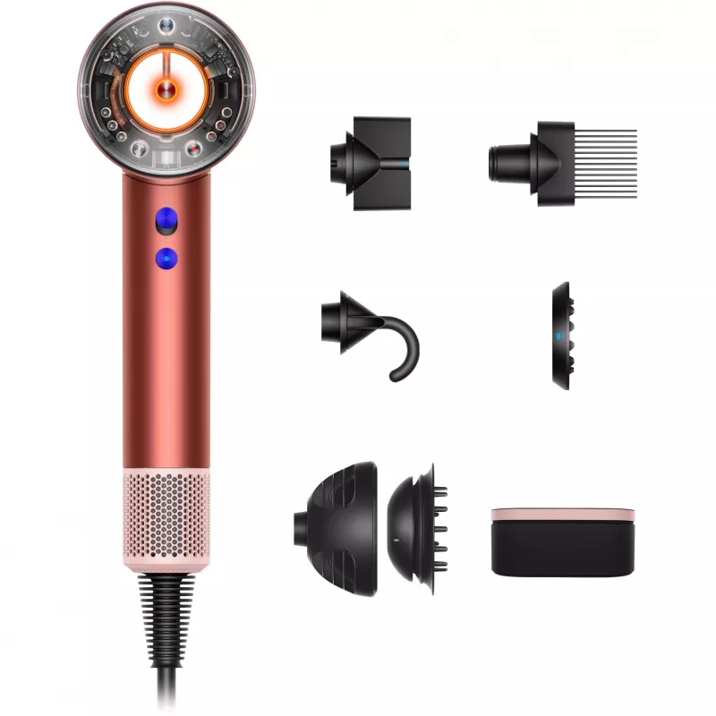 Dyson Supersonic plaukų džiovintuvas Nural Strawberry Brown, 1600 W, 3 greičio nustatymai