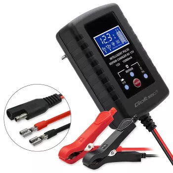 Baterijų įkroviklis QOLTEC 52426 AGM/GEL/STANDARTINĖMS baterijoms 6V/12V 2A su LED ekranu