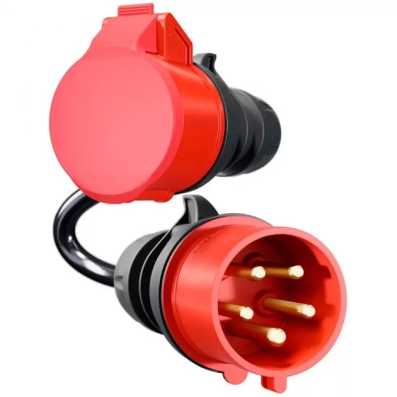 Adapter for Gemini flex 11 kW, CEE Raudona Three-Phase Power 16A > CEE Raudona 32A (juoda, 30 cm)
