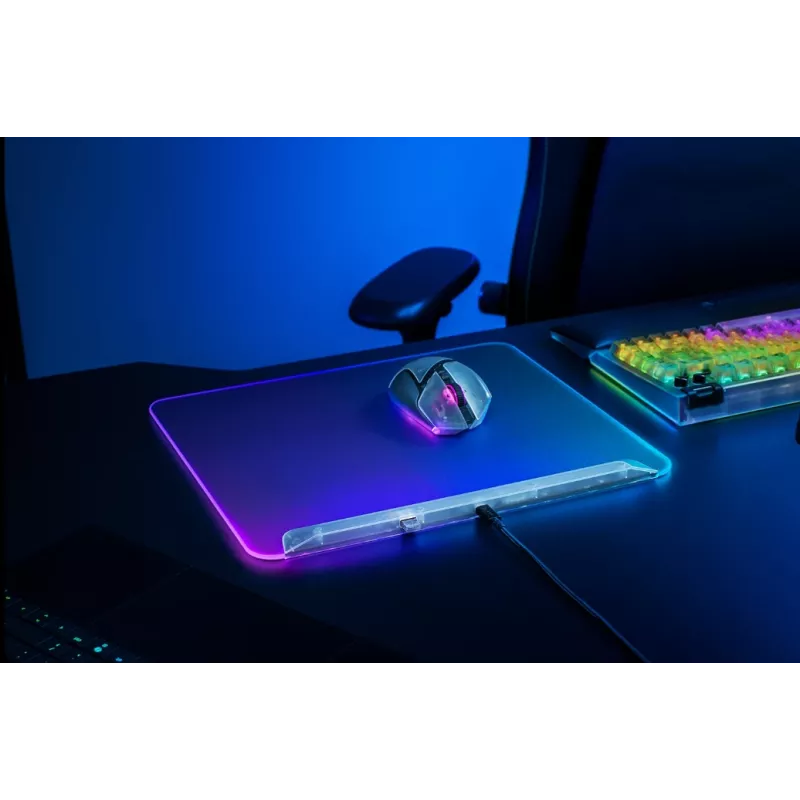 Žaidimų pelės kilimėlis Razer Firefly V2 Pro White — RGB apšviestas, maitinamas USB, neslystanti bazė
