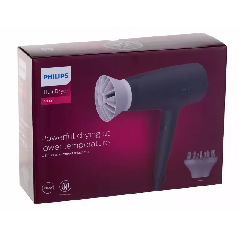 Philips 3000 serijos BHD302/30 plaukų džiovintuvas 1600 W Juoda