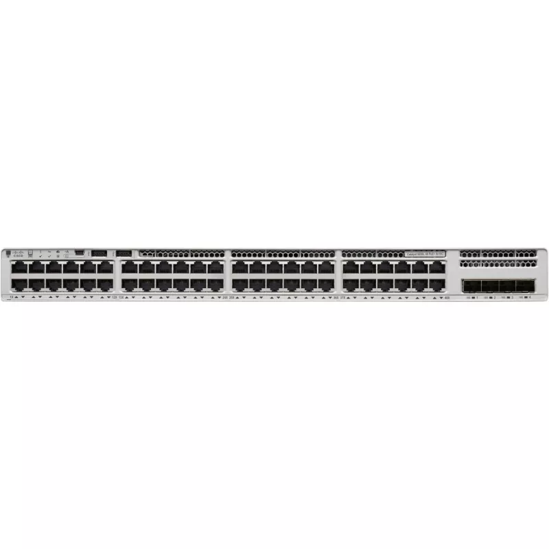CISCO Catalyst 9200L 48 prievadų dalinis PoE 4 x 10 Gbps NW Essentials – reikalingos DNA licencijos