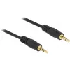 DeLOCK - garso kabelis - 28 AWG - Mini-Phone 3,5 mm, 4 kontaktų (M) - Mini-Phone 3,5 mm, 4 kontaktų (M) - 5,0 m - ekranuotas - juodas (83438)