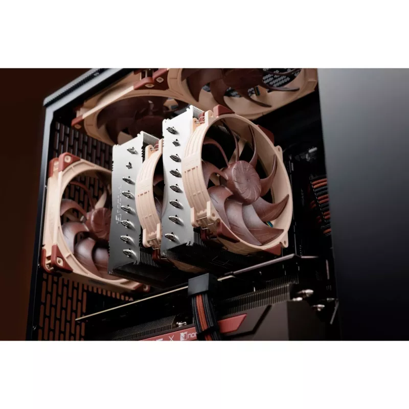 Oro aušintuvas Noctua NH-D15 G2 HBC, du 140 mm ventiliatoriai, 1250–1500 RPM, 155,6 m³/h, 12 V, varis, 152×150×168 mm