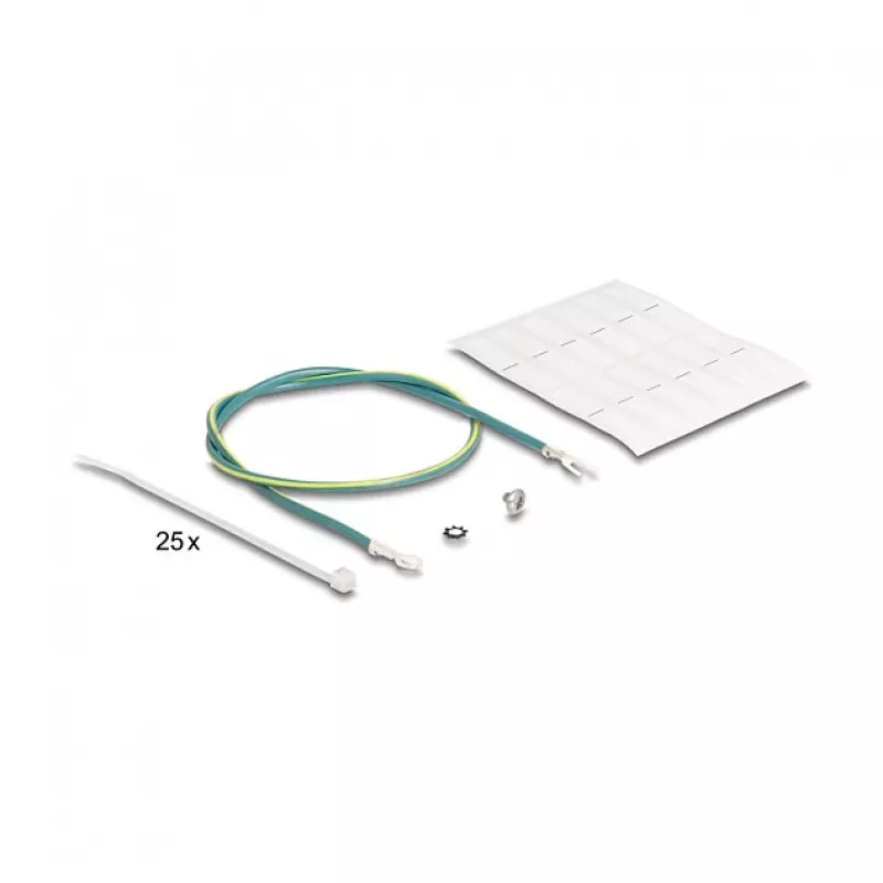 DELOCK 19 inch Keystone Patch Panel 24 prievadų kampinis su įtempimo sumažinimu, 1U, juodas, 482,6×125,5×44,2 mm
