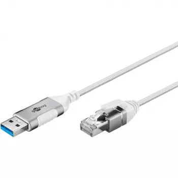 Goobay Ethernet laidas USB-A 3.0 į RJ45 plonas 5 m - jungia maršruto parinktuvą, modemą arba (74381)