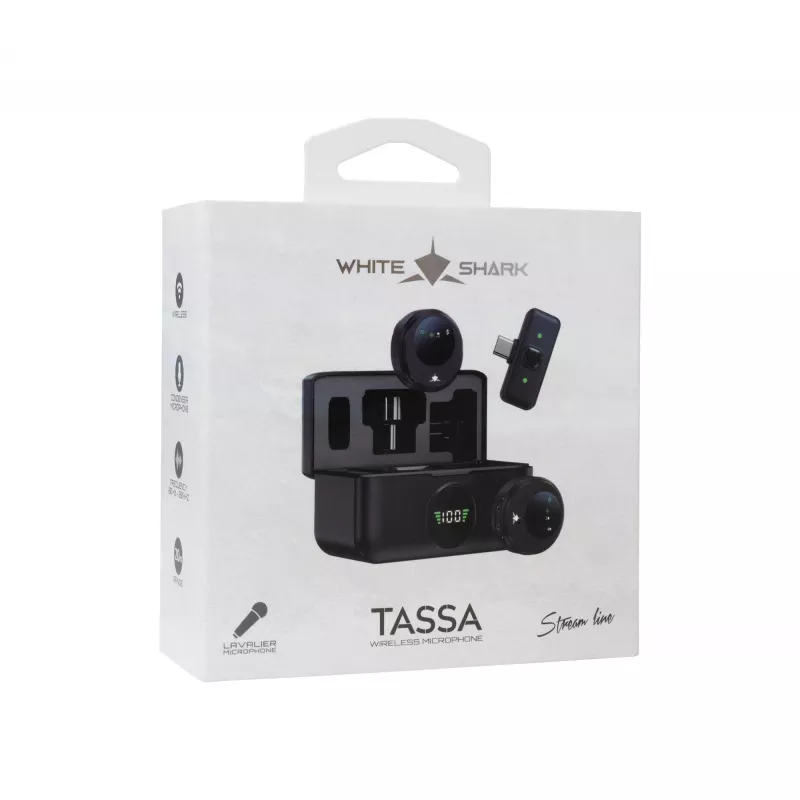 White Shark DSM-06 Tassa Juoda ergonomiškas dizainas, RGB apšvietimas