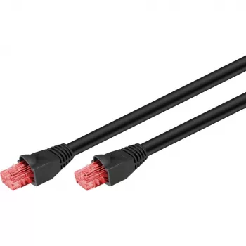 Goobay CAT 6 lauko kabelis, U/UTP, juodas, 75 m – varinis, PE apvalkalas (55439)