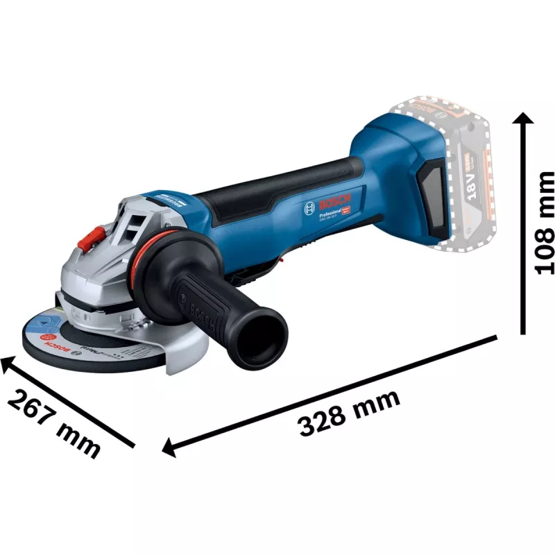 Bosch GWS 18V-10 P PROFESSIONAL kampinis šlifuoklis 9000 aps./min 1000 W 1,9 kg