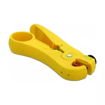 Kabelių nuėmiklis DELOCK 86478 — nuėmimo geba 3,5–9 mm, ilgis 111 mm, geltonas