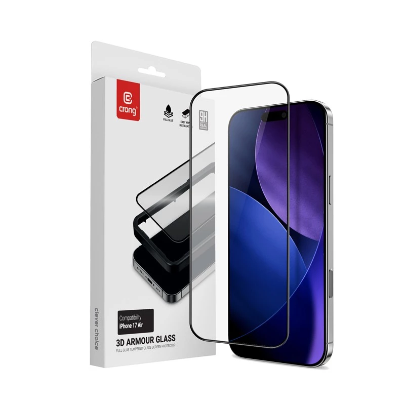 Grūdinto stiklo montavimo rėmelis, skirtas iPhone Air — Crong CRG3DAGIP1766A