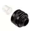 Jungtis Alphacool 17471 — žalvaris juoda, Ø22 mm, aukštis 20 mm