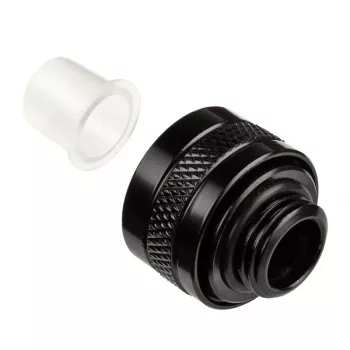 Jungtis Alphacool 17471 — žalvaris juoda, Ø22 mm, aukštis 20 mm