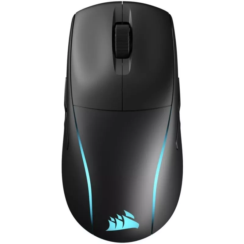 Žaidimų pelė CORSAIR M75 — juoda, vienspalvis paviršius, svoris 0,089 kg