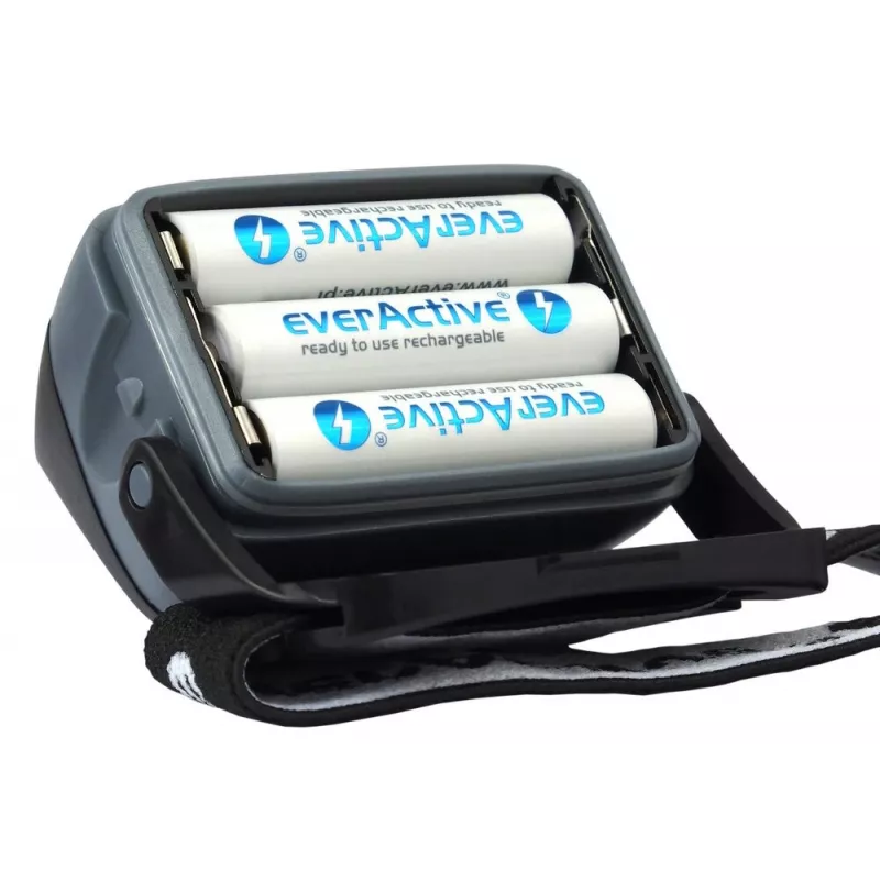 Ant galvos tvirtinamas žibintuvėlis everActive HL-150, 150 lm, 3 W, IPX4, 3×AAA, juodas