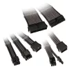Kabelių prailginimo rinkinys Kolink Core Adept — pintas PET apvalkalas, 6 dalių rinkinys, 20+4 kontaktų, 8 kontaktų, 4+4 kontaktų, 3×6+2 kontaktų (300–350 mm)
