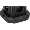 Maitinimo lizdų bokštas Brennenstuhl 1153560010 — 8 lizdai, 2×USB-A, 1×USB-C, juodas
