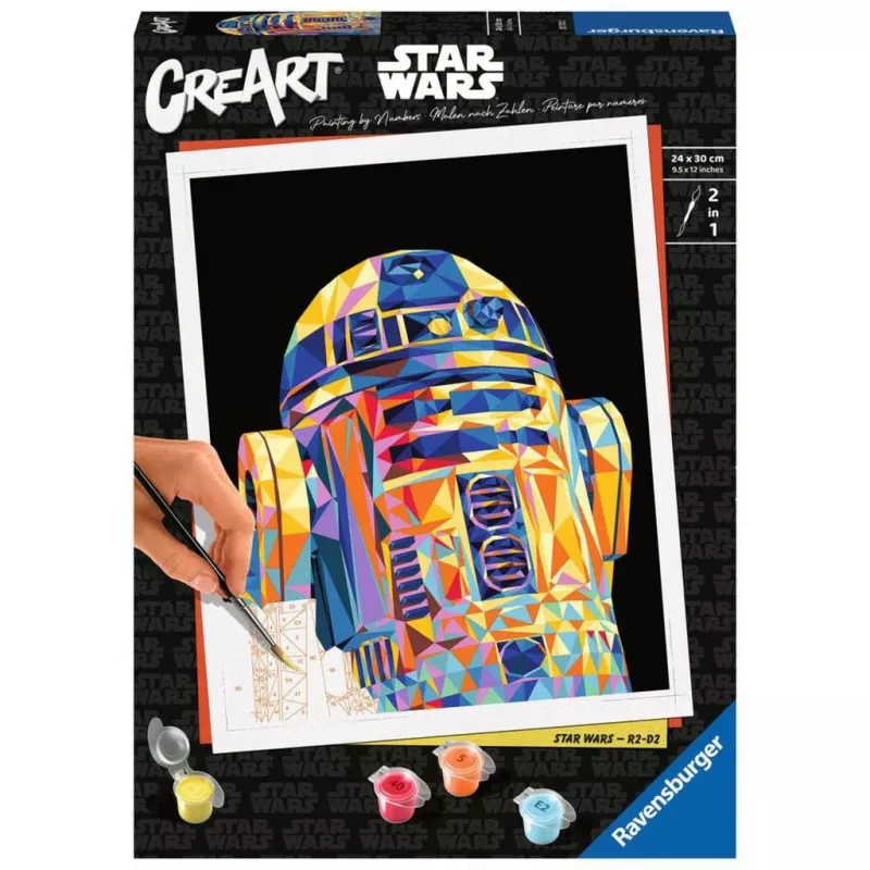 Tapybos rinkinys Ravensburger CreArt Star Wars R2‑D2 – tapybos pagal skaičius rinkinys