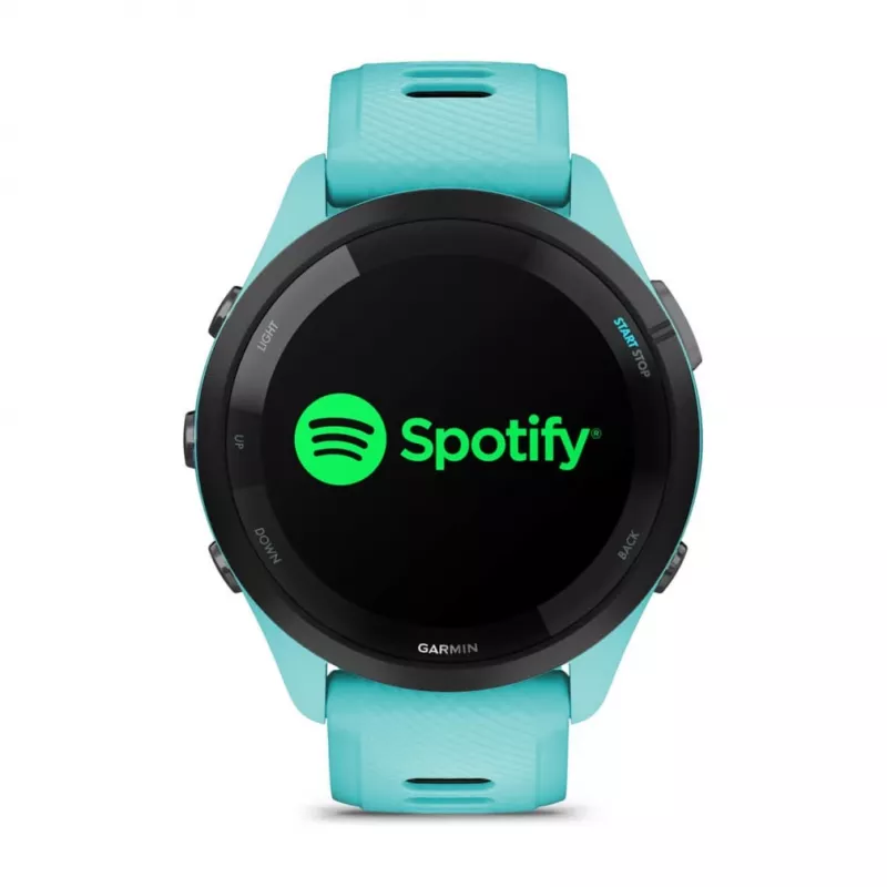 Garmin Forerunner 265 3,3 cm (1,3 colio) AMOLED 46 mm Skaitmeninis 416 x 416 pikselių Liečiamas ekranas Juoda, Mėlyna Wi-Fi GPS (palydovas)