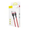 USB 2.0 A į USB-C laidas Baseus CATKLF-B09 1m QC3.0 nailoninis pintas raudonas, greitas įkrovimas ir duomenų sinchronizavimas