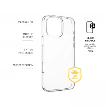 Nugarėlės dangtelis FIXED AntiUV, skirtas Apple iPhone 16 Pro Max, TPU skaidrus